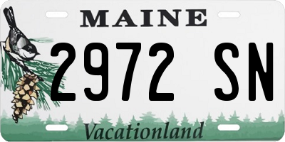 ME license plate 2972SN