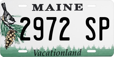 ME license plate 2972SP