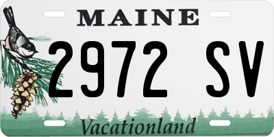 ME license plate 2972SV