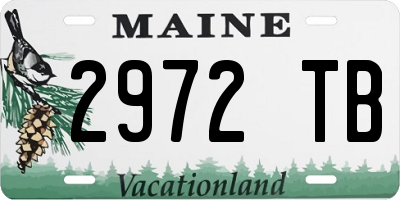 ME license plate 2972TB