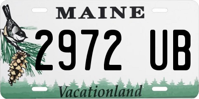 ME license plate 2972UB