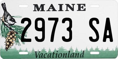 ME license plate 2973SA