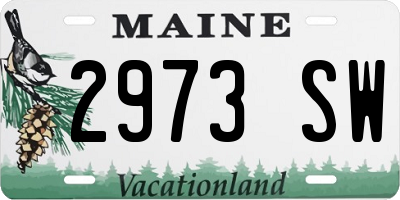 ME license plate 2973SW