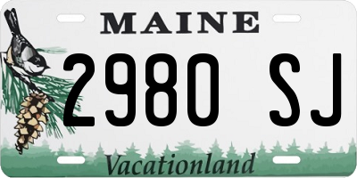 ME license plate 2980SJ