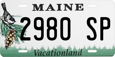 ME license plate 2980SP