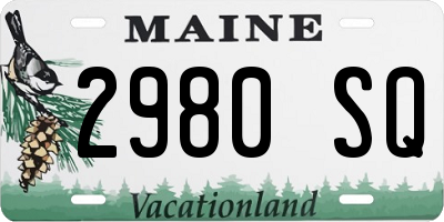 ME license plate 2980SQ