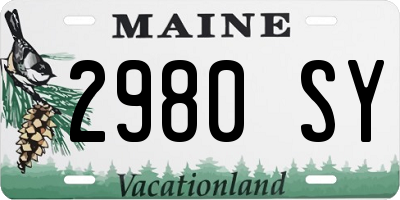 ME license plate 2980SY