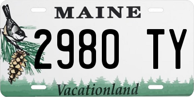 ME license plate 2980TY