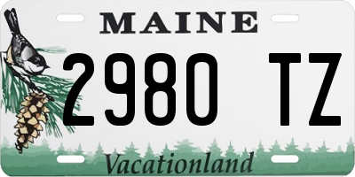 ME license plate 2980TZ