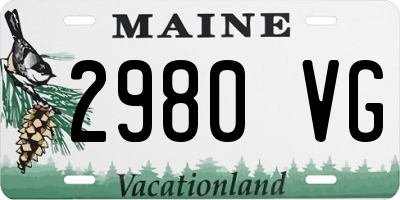 ME license plate 2980VG