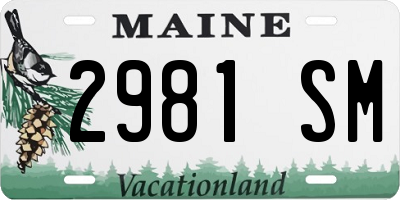 ME license plate 2981SM