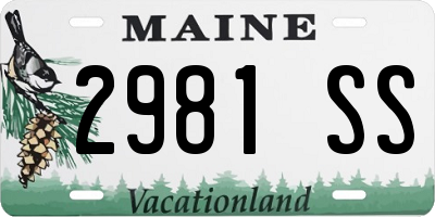 ME license plate 2981SS