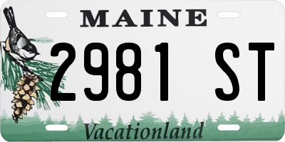 ME license plate 2981ST