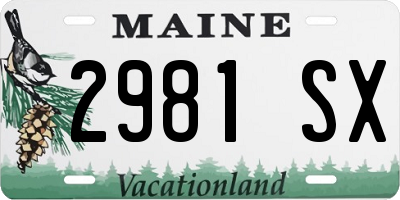 ME license plate 2981SX