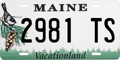 ME license plate 2981TS