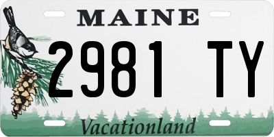 ME license plate 2981TY