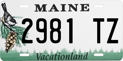 ME license plate 2981TZ