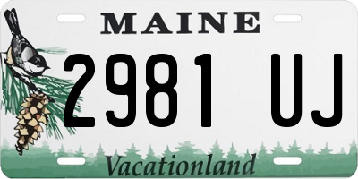 ME license plate 2981UJ