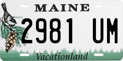 ME license plate 2981UM