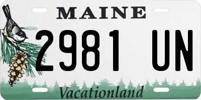 ME license plate 2981UN