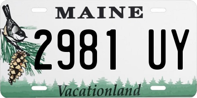 ME license plate 2981UY