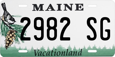 ME license plate 2982SG