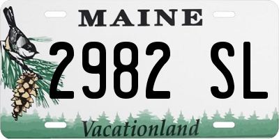 ME license plate 2982SL