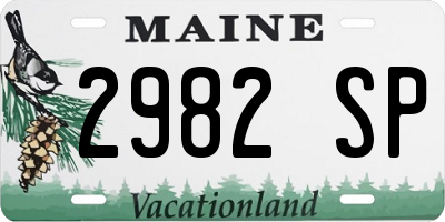 ME license plate 2982SP