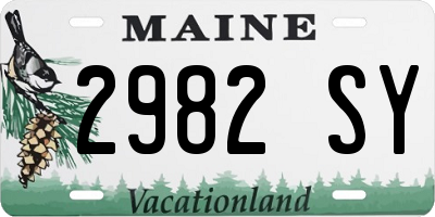 ME license plate 2982SY