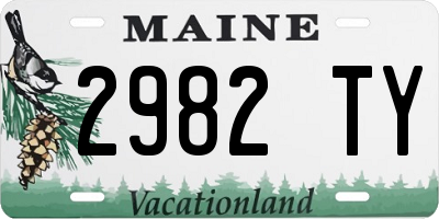 ME license plate 2982TY