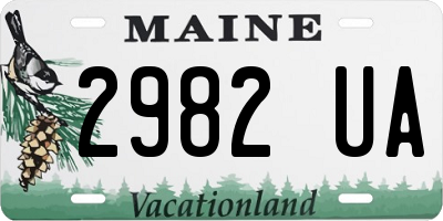 ME license plate 2982UA