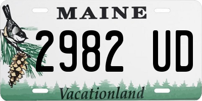 ME license plate 2982UD