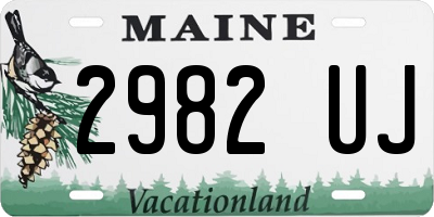 ME license plate 2982UJ