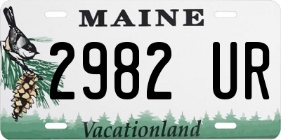 ME license plate 2982UR