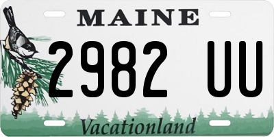 ME license plate 2982UU