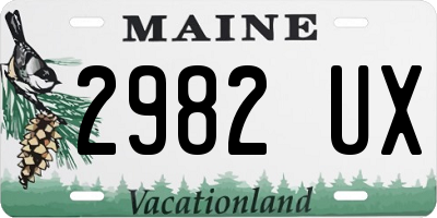ME license plate 2982UX