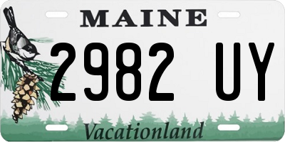 ME license plate 2982UY