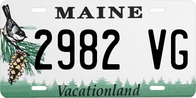 ME license plate 2982VG