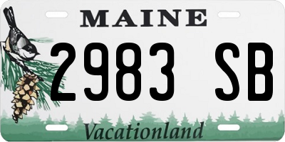 ME license plate 2983SB