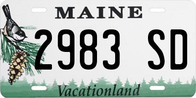 ME license plate 2983SD