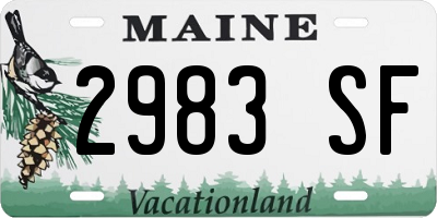 ME license plate 2983SF