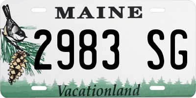ME license plate 2983SG