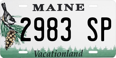 ME license plate 2983SP