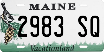 ME license plate 2983SQ