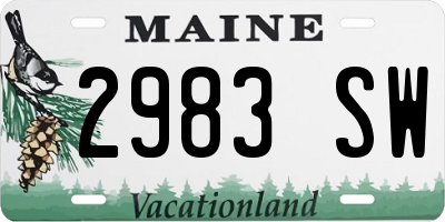 ME license plate 2983SW