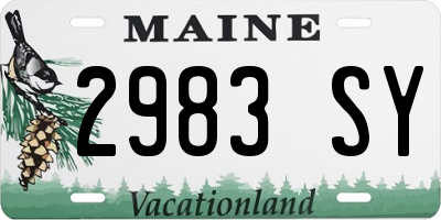 ME license plate 2983SY