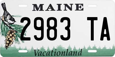ME license plate 2983TA