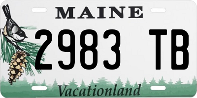 ME license plate 2983TB
