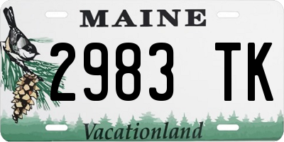 ME license plate 2983TK