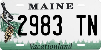 ME license plate 2983TN